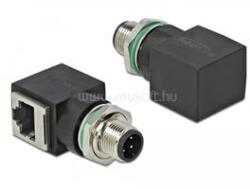 Delock Hálózati adapter M12 4 tűs D-kódolt adugó - RJ45 anya (DL66313) (DL66313)