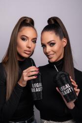 Legal Beauty Hollywood - Dupla falú szívószálas műanyag pohár - Fekete/ezüst - 480 ml