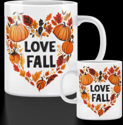 Deconline Customs Őszi mintás bögre ""Love fall" 330 ml (DO126178-6-CERAMIC-MUG)