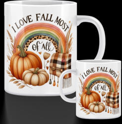 Deconline Customs Őszi mintás bögre ""I love fall" 330 ml (DO126178-2-CERAMIC-MUG)