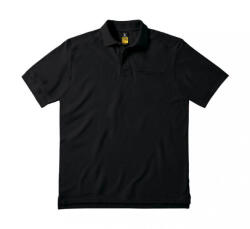 B and C Férfi rövid ujjú galléros póló munkaruha B and C Skill Pro Workwear Pocket Polo M, Fekete