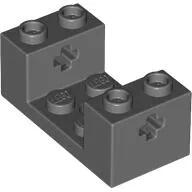 LEGO® 67446c85 - LEGO sötétszürke technic kocka 2 x 4 x 1 1/3 x-tengely lyukakkal és 2 x 2 kivágással (67446c85)