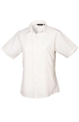 Premier Női Premier PR302 Women'S Short Sleeve poplin Blouse -8XL, White