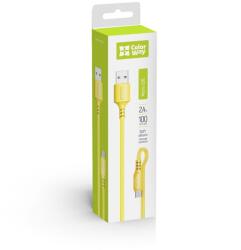 ColorWay Cablu USB - MicroUSB (silicon moale) 2.4A 1m galben CW-CBUM043-Y (CW-CBUM043-Y)