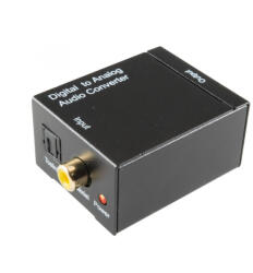 Somogyi Elektronic Home DTA AUDIO digitális-analóg audióátalakító, 2in1 TOSLINK és koaxiális RCA bemenet, 2 RCA kimenet, 1, 5m csatlakozókábel, DTA_AUDIO (DTA_AUDIO)
