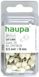 Haupa Érvéghüvely iker 2* 0, 5/ 8 fehér 270778/25 SmallPack Haupa (25db/bliszter) (27077825)