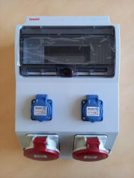 Famatel S. A Szerelt 12 m. ip. szekrény 360x260x130mm, 2db HT, 2db 5P 32A, 3959_33, Famatel S. A (3959_33)