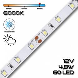 PannonLED LEDSZALAG 2835WN 60led/m IP65 6000K 300lm 4, 8W/m hideg fehér 70112 szilikon (70112)