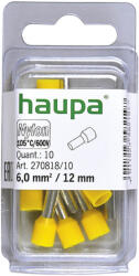 Haupa Érvéghüvely szigetelt 6, 0/12 sárga 270818/10 SmallPack Haupa (10db/bliszter) (27081810)