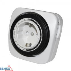 Bemko Időzítő "F" típusú 15p/24h napi mechanikus IP20 16A, B62-TSMD20, Bemko (B62-TSMD20)
