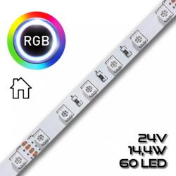 PannonLED LEDSZALAG RGB 5050smd 60led/m IP20 24V színes 14, 4W/m RGB 72370 (72370)