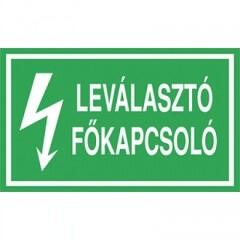  Öntapadó vinil matrica 60x100mm zöld - Leválasztó főkapcsoló (ATZ10001)