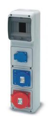 Famatel S. A ACQUA doboz 6 modul 1db házt. (13950) - 1db 2P+F 16A ipari (23230) - 1db 3P+N+F 16A, 6408, Famatel S. A (6408)
