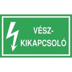  Öntapadó vinil matrica 60x100mm zöld - Vészkikapcsoló (ATZ14001)