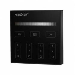 Mi-Light 2, 4G MiLight FUTB1B 4 zónás egyszínű, dimmerelhető fali vezérlő, fekete távirányító, 3230 Mi-Light Smart panel (FUTB1B)