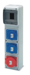 Famatel S. A ACQUA doboz 6 modul - 2db 2P+F ipari alj (23230) + 1 db 3P+F 32A alj (23332) IP44, 6407, Famatel S. A (6407)