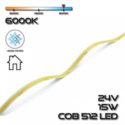 PannonLED COB LEDSZALAG 512 led/m IP20 24V, 15W/m 1500lm, 6000-6500K hideg fehér 75610 (75610)