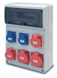 Famatel S. A ACQUA doboz 16 modul - 2db 2P+F 16A ipari + 2db 5P 16A + 2db 5P 32A, 6606, Famatel S. A (6606)
