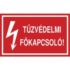  Öntapadó vinil matrica 60x100mm piros - Tűzvédelmi főkapcsoló (ATP18001)