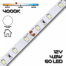 PannonLED LEDSZALAG 2835WN 60led/m IP20 4000K 300lm 4, 8W/m természetes fehér 70120 (70120)