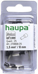 Haupa Érvéghüvely szigetelt 1, 5/ 8 fekete 270808/25 SmallPack Haupa (25db/bliszter) (27080825)