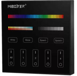 Mi-Light MiLight FUTB4B RGB+CCT fali vezérlő, távirányító, Mi-Light Smart panel Fekete (FUTB4B)