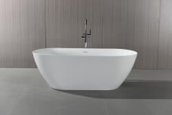 Erga Molly, szabadon álló kád 150x75 cm + leeresztő csavar, fehér fényes, ERG-Molly-150075-WH-WH (ERG-MOLLY-150075-WH-WH)