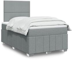vidaXL világosszürke szövet rugós ágy matraccal 120 x 190 cm (3293900)