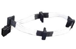 SilverStone 4-Pin Molex - 4x SATA hosszabbító - 300mm fehér