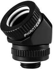 PHANTEKS Glacier Rotary Hard-Tube Fitting 16mm 45 fok G1/4 - fekete (PH-RA45_BK16)