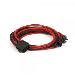 Phanteks 6+2-Pin PCIe hosszabbító 50cm - harisnyázott Fekete / Piros