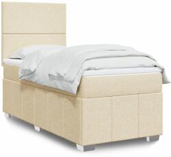 vidaXL krémszínű szövet rugós ágy matraccal 100 x 200 cm (3293877)