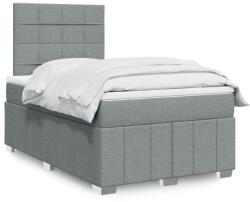 vidaXL világosszürke szövet rugós ágy matraccal 120 x 190 cm (3291607)