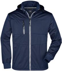 James & Nicholson (Daiber) Férfi sportos softshell kabát JN1078 - Sötétkék / sötétkék / fehér | XXXL (1-JN1078-1714181)