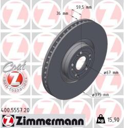 ZIMMERMANN Disc frana ZIMMERMANN COAT Z 400.5557. 20 (400.5557.20)