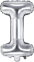 PartyDeco I betű mini fólia lufi - ezüst 35cm