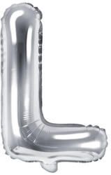 PartyDeco L betű mini fólia lufi - ezüst 35cm