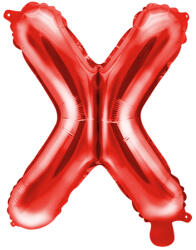 PartyDeco Mini fólia lufi - X betű 35 cm piros