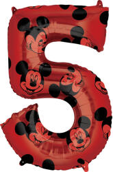 Amscan 5-ös midi szám fólia lufi - Mickey Mouse 66 cm