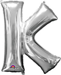 Amscan K betű mini fólia lufi 33 cm - ezüst