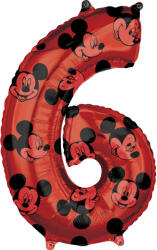 Amscan 6-os midi szám fólia lufi - Mickey Mouse 66cm