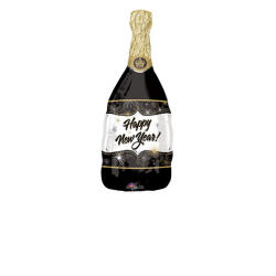 Amscan Fólia lufi - Happy New Year pezsgő