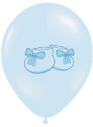 PartyDeco Kék cipőcskés latex lufi