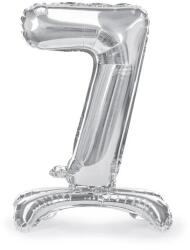 PartyDeco Talpas álló fólia lufi 7 ezüst 70 cm