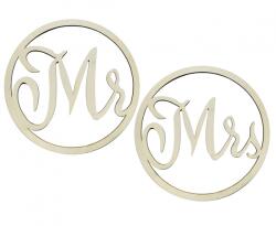 Godan Esküvői fa dekoráció - Mr. & Mrs. 2 drb