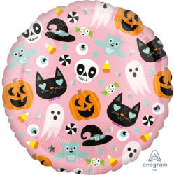 Amscan Fólia lufi - vidám Halloween - rózsaszín 43 cm
