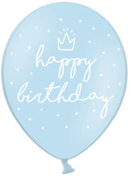 PartyDeco Világoskék boldog születésnapot lufi