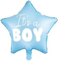 PartyDeco Kék csillag fólia lufi - It's a boy