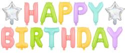 PartyDeco Fólia lufi - Happy birthday színes