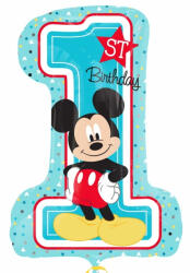Amscan 1. születésnap Mickey fólia lufi 48 x 71 cm